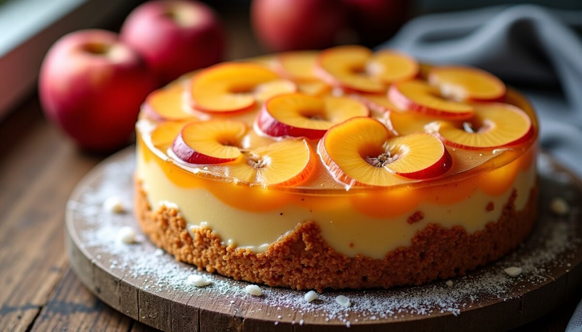 Savoureux gâteau aux pommes à la texture translucide et fondante