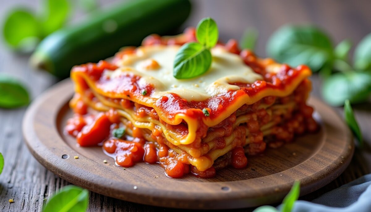 Délice de lasagnes à la bolognaise revisitées aux courgettes fraîches