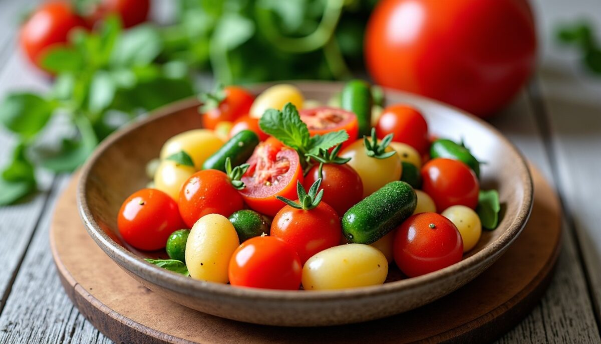 Tian Gourmand aux Légumes d'Été : Pommes de Terre, Tomates, Courgettes et Oignons Rouges